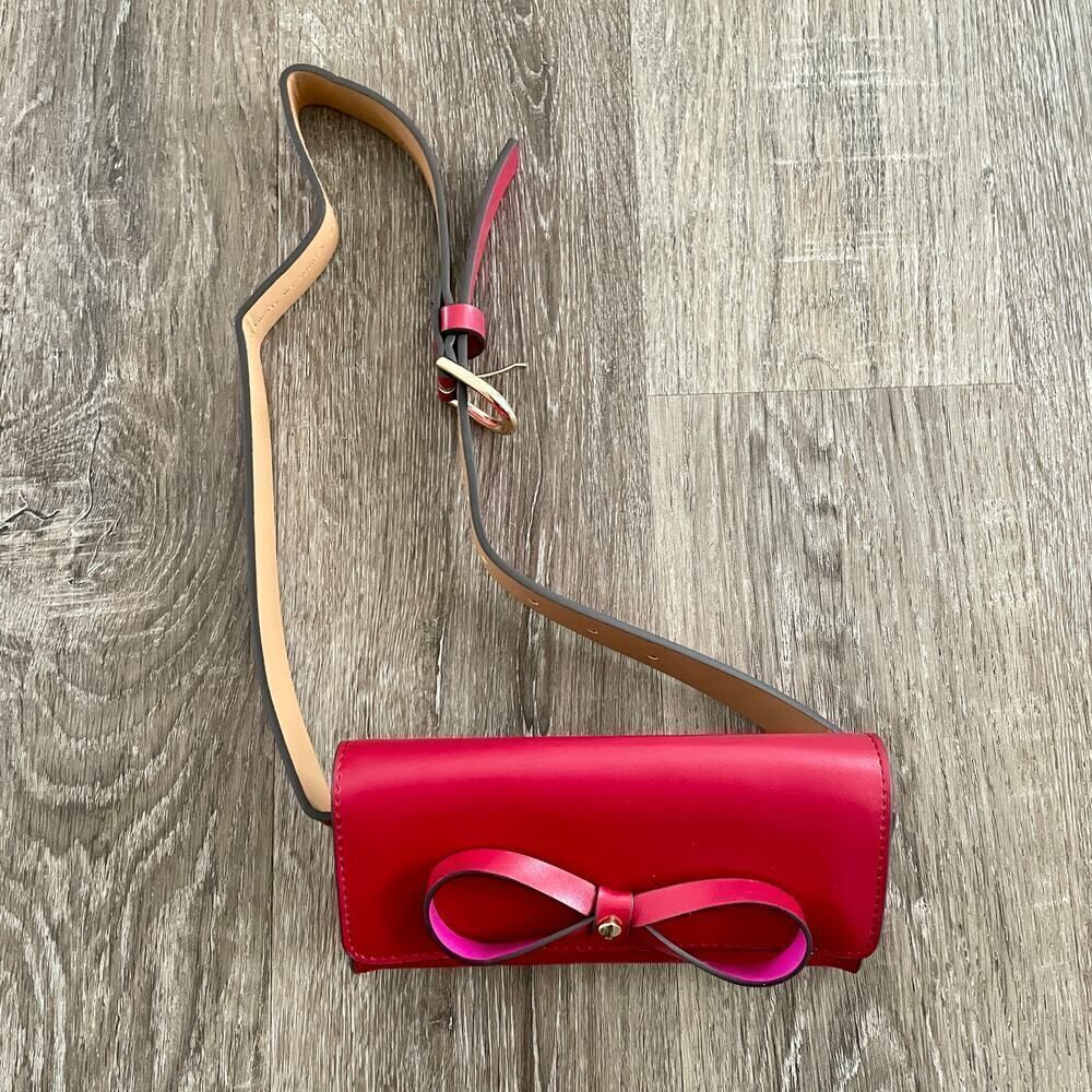 Kate Spade Red Bow Belt Bag Adjustable Leather S/M - Picture 5 of 9